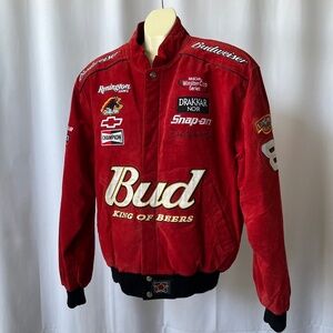 Vintage | Red Suede Dale Earnhardt Jr. Nascar Bomber | Size Medium